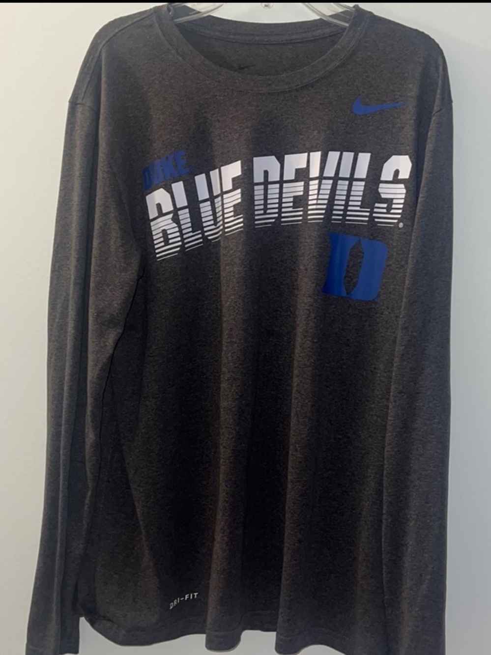 Nike Dark Grey Long Sleeve 'Blue Devils' Dri-FIT